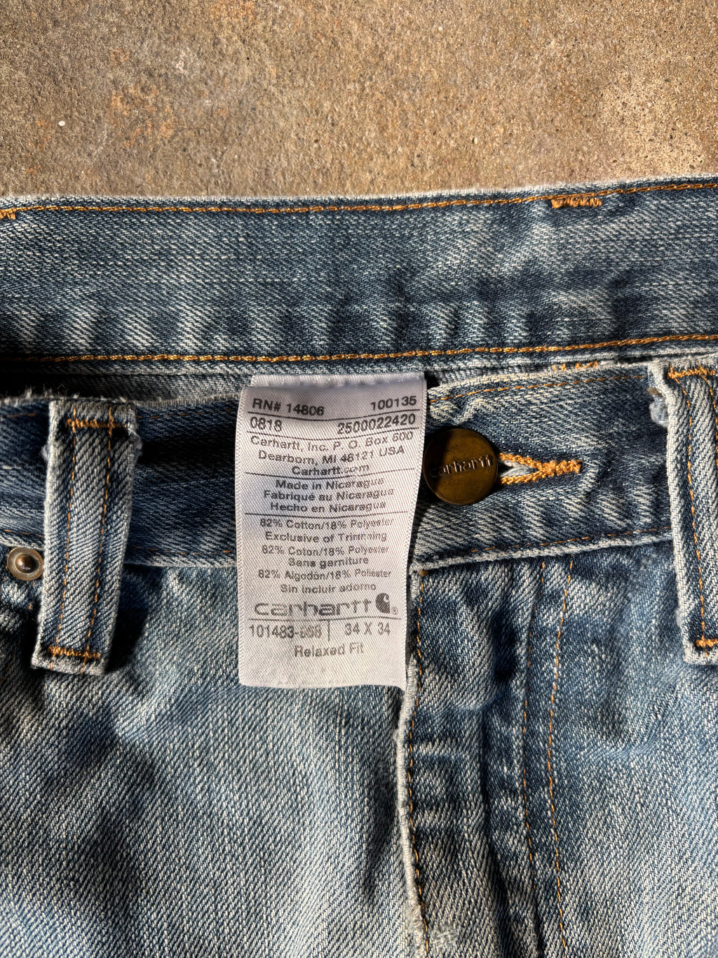 Vintage Distressed Carhartt Relaxed Jeans W 34 L 34