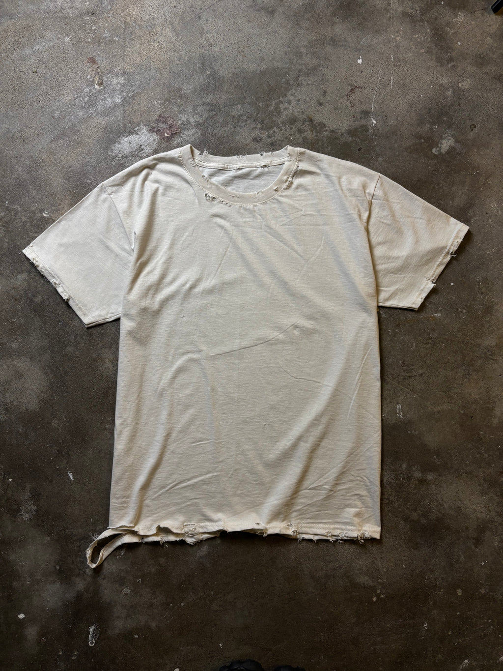HAND DISTRESSED IVORY T-SHIRT