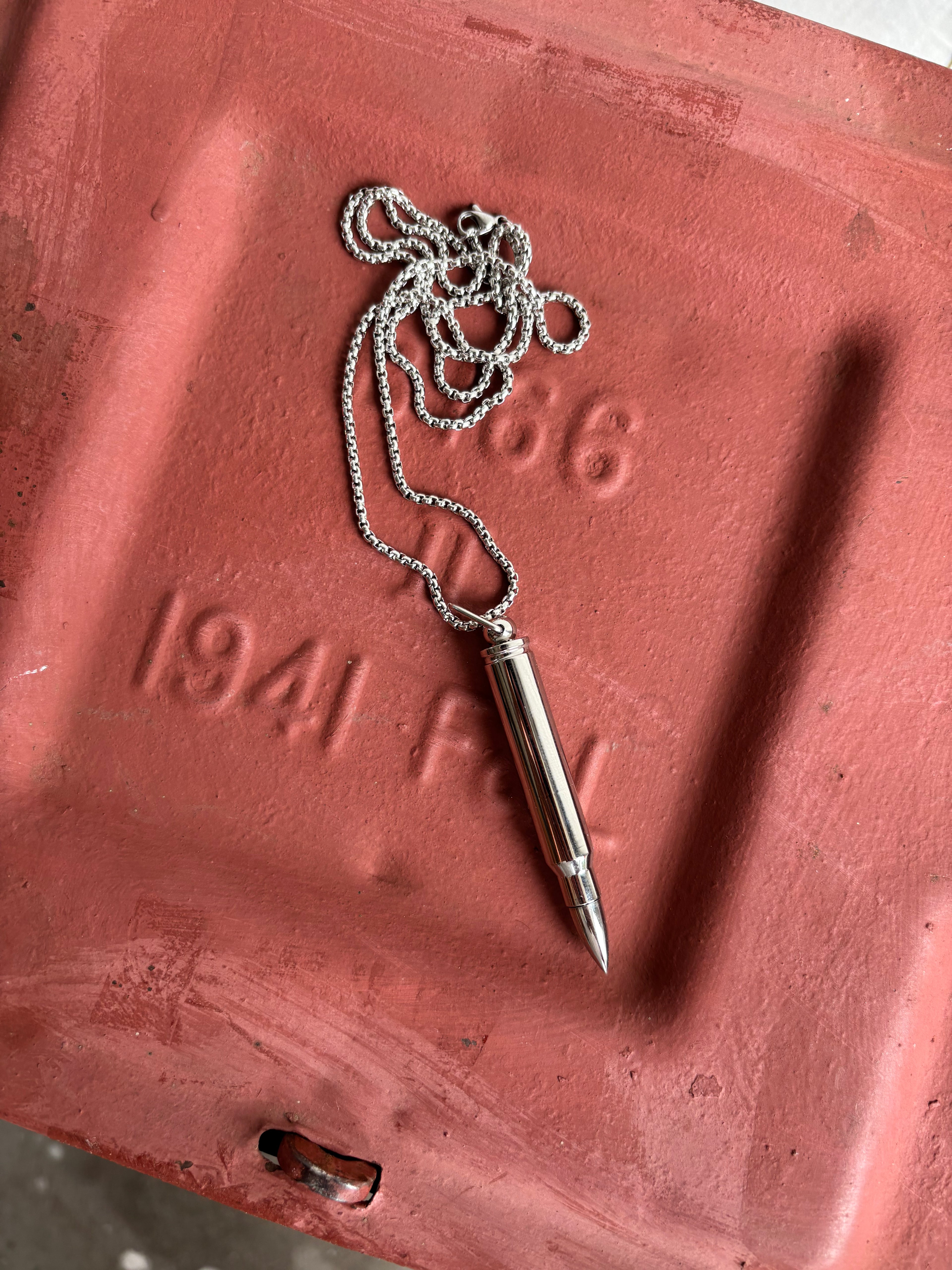 CHROME BULLET NECKLACE