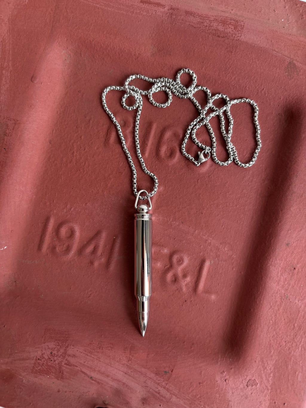 CHROME BULLET NECKLACE