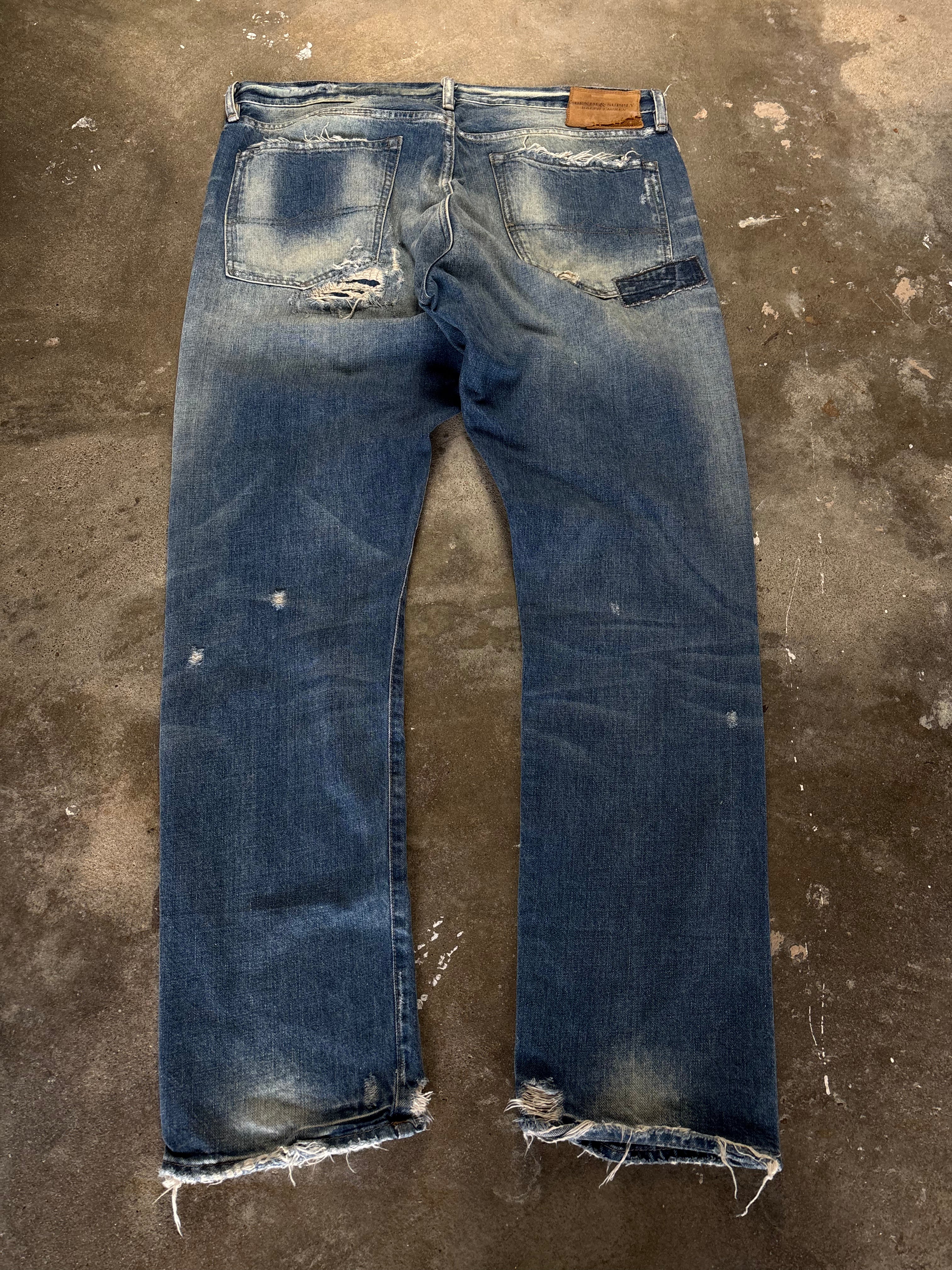 Vintage Ralph LaurenDenim & Supply Distressed and Repaired Jeans W 38 L 32