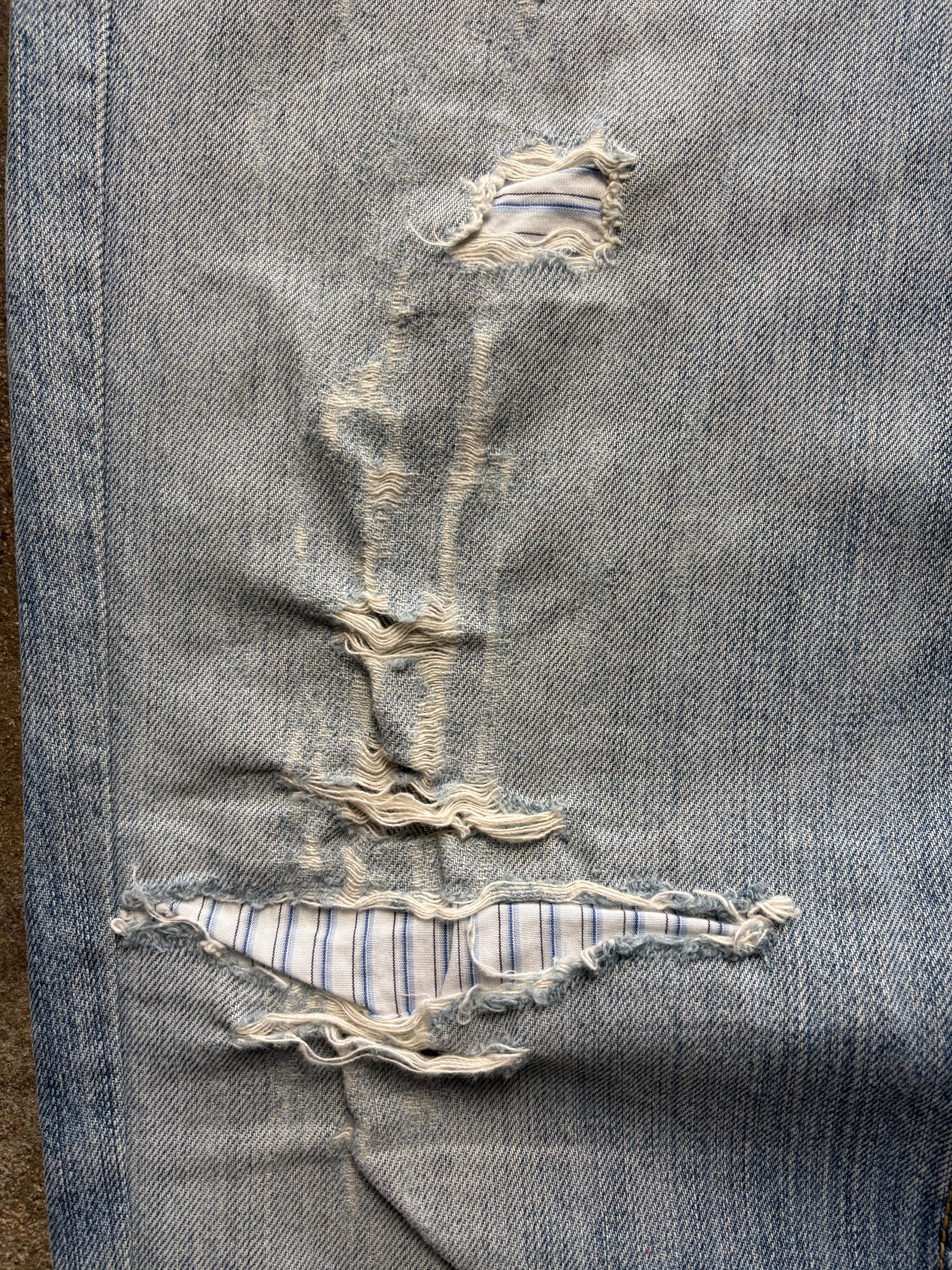 Vintage Distressed & Repaired Levis 501 W 34 L 34