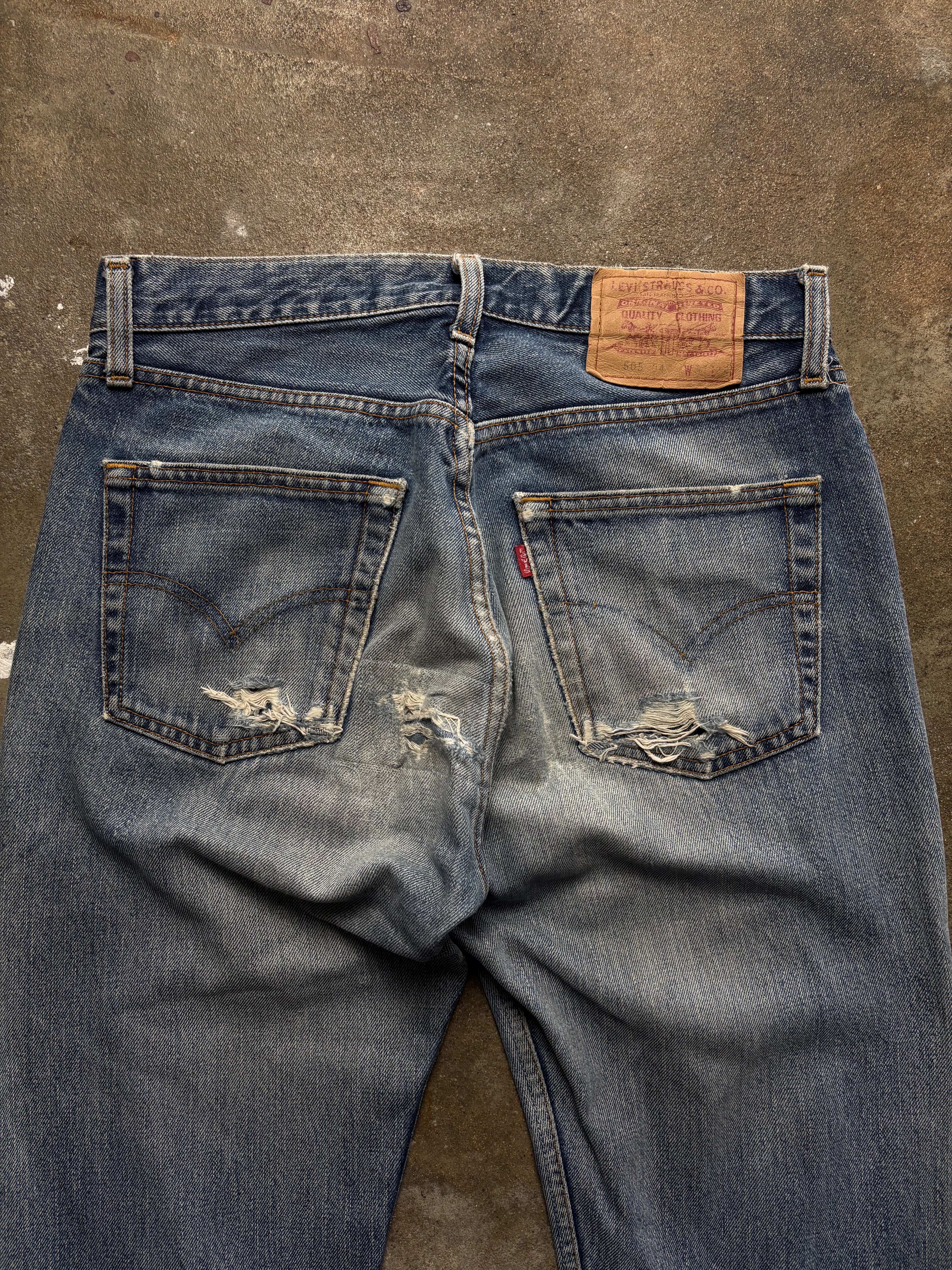 Vintage Distressed & Repaired Levis 505 W 31 L 34