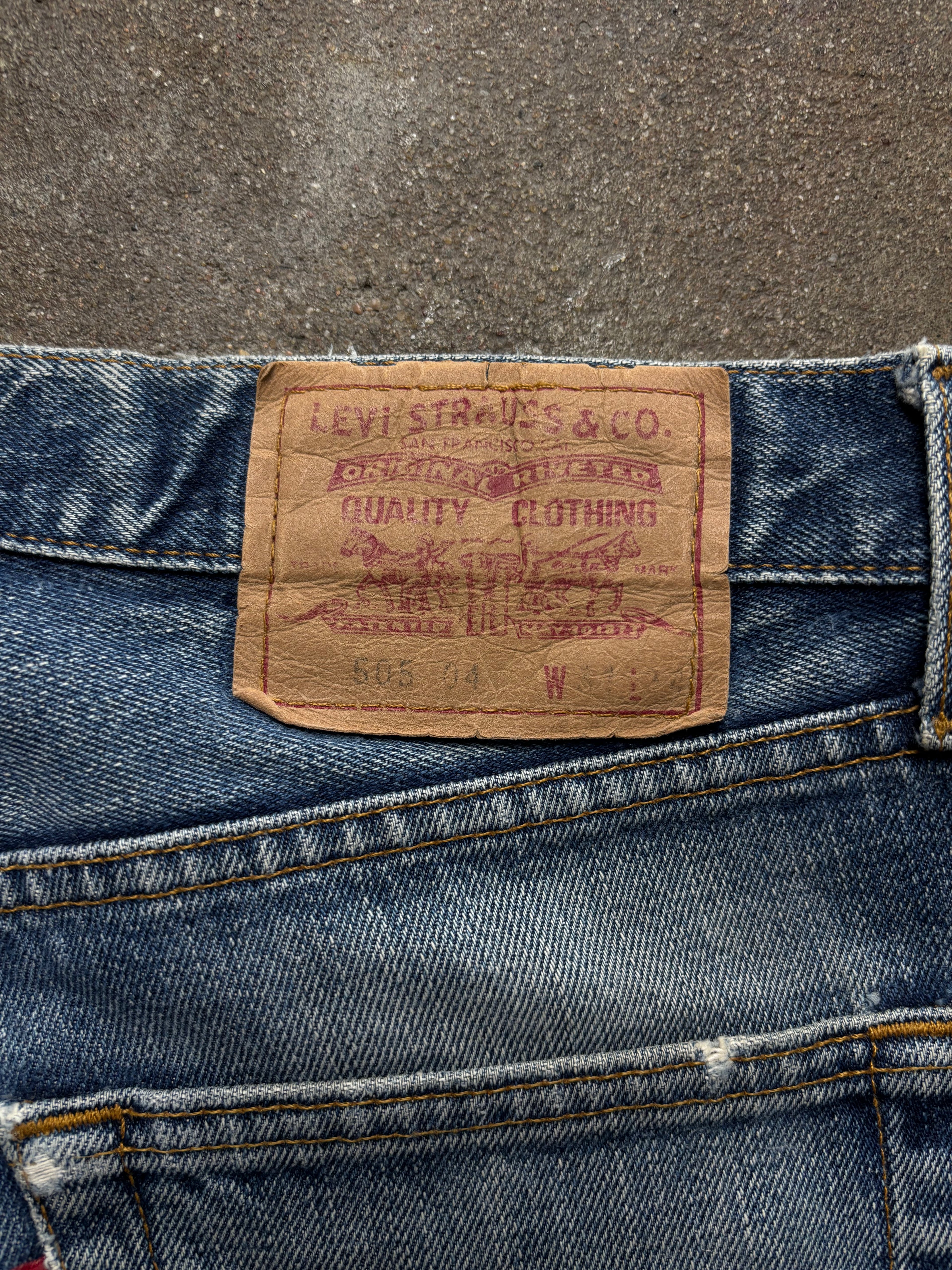 Vintage Distressed & Repaired Levis 505 W 31 L 34