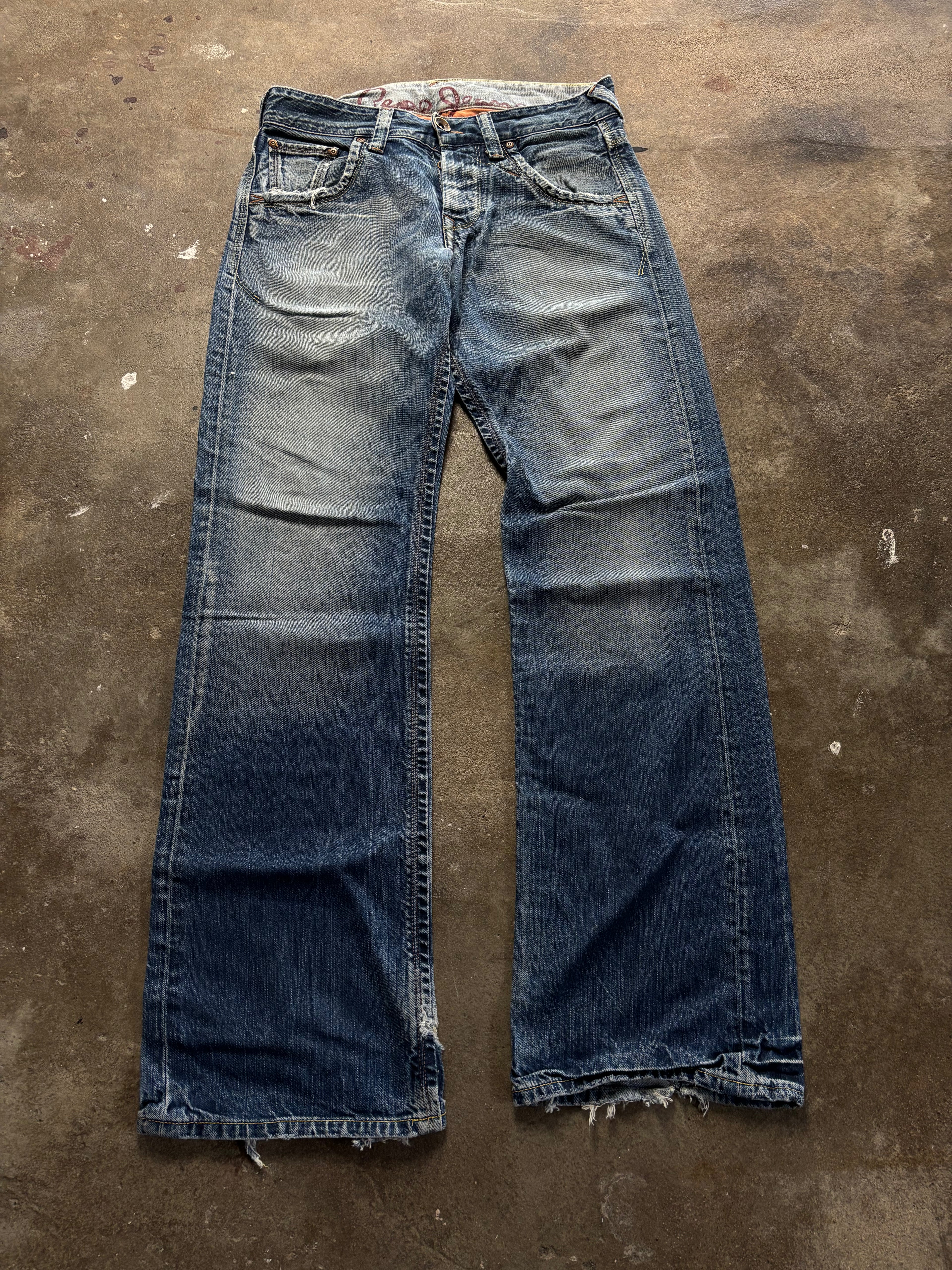 Vintage Distressed Pepe Jeans Back Pocket Stich W 30 L32
