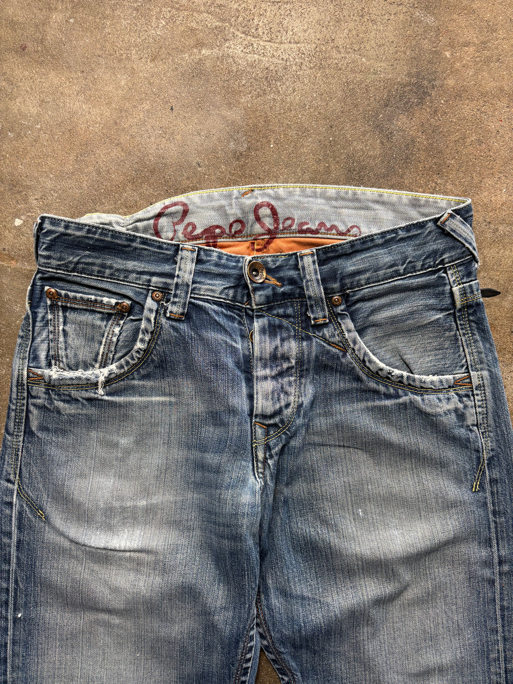 Vintage Distressed Pepe Jeans Back Pocket Stich W 30 L32