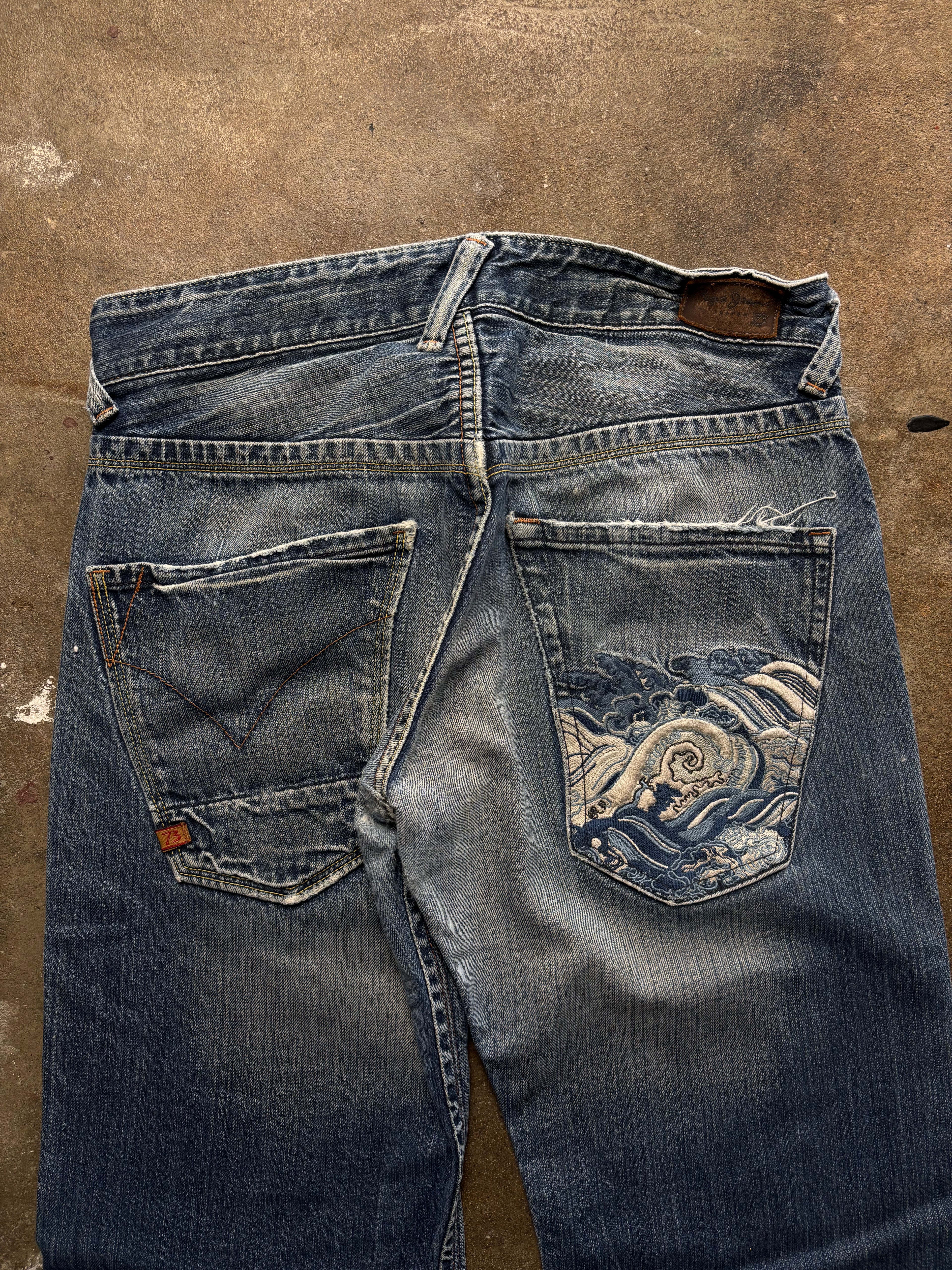 Vintage Distressed Pepe Jeans Back Pocket Stich W 30 L32