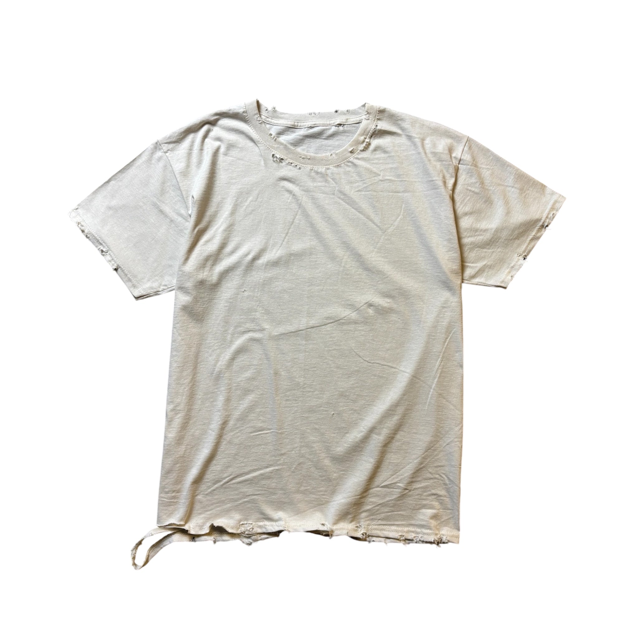 HAND DISTRESSED IVORY T-SHIRT
