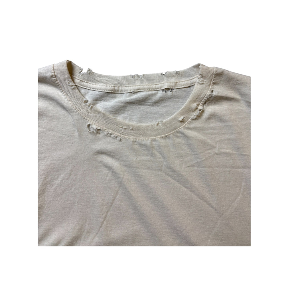 HAND DISTRESSED IVORY T-SHIRT
