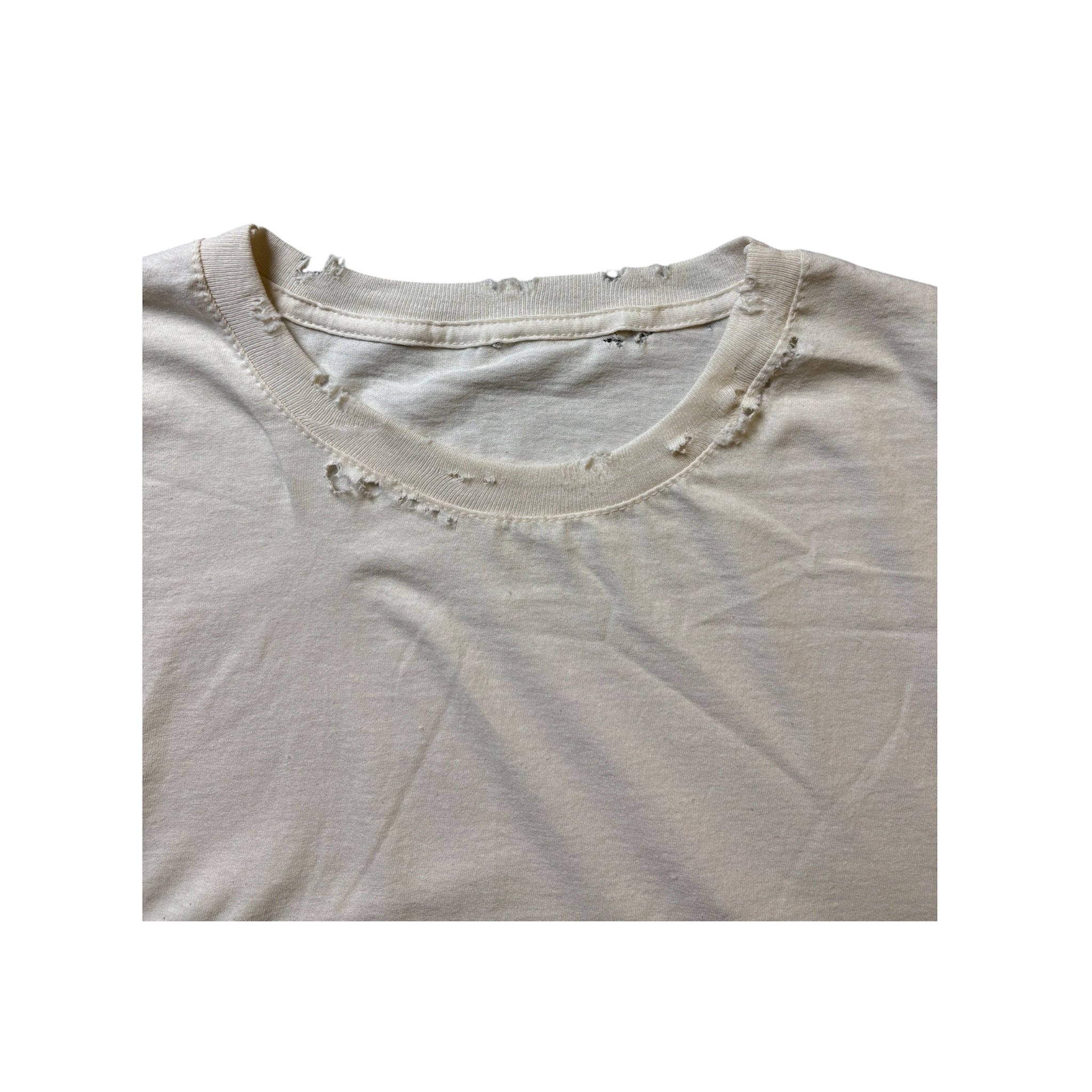 HAND DISTRESSED IVORY T-SHIRT