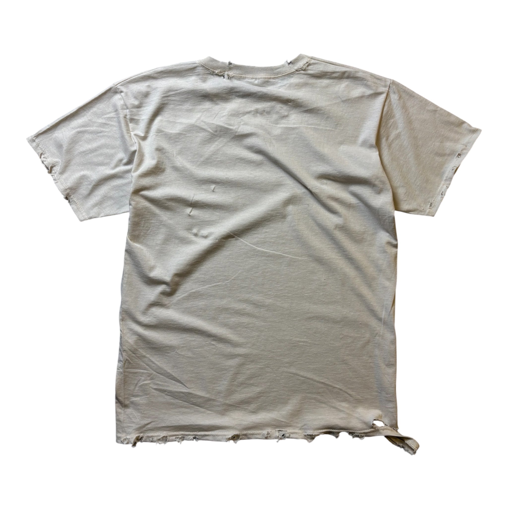 HAND DISTRESSED IVORY T-SHIRT